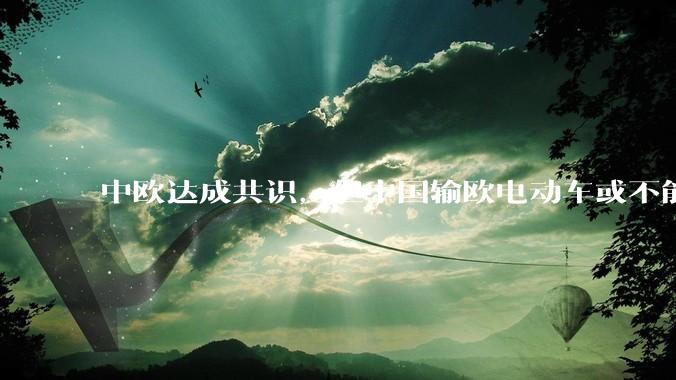 中欧达成共识，但中国输欧电动车或不能低于29万，29万的车在欧洲有竞争力吗？